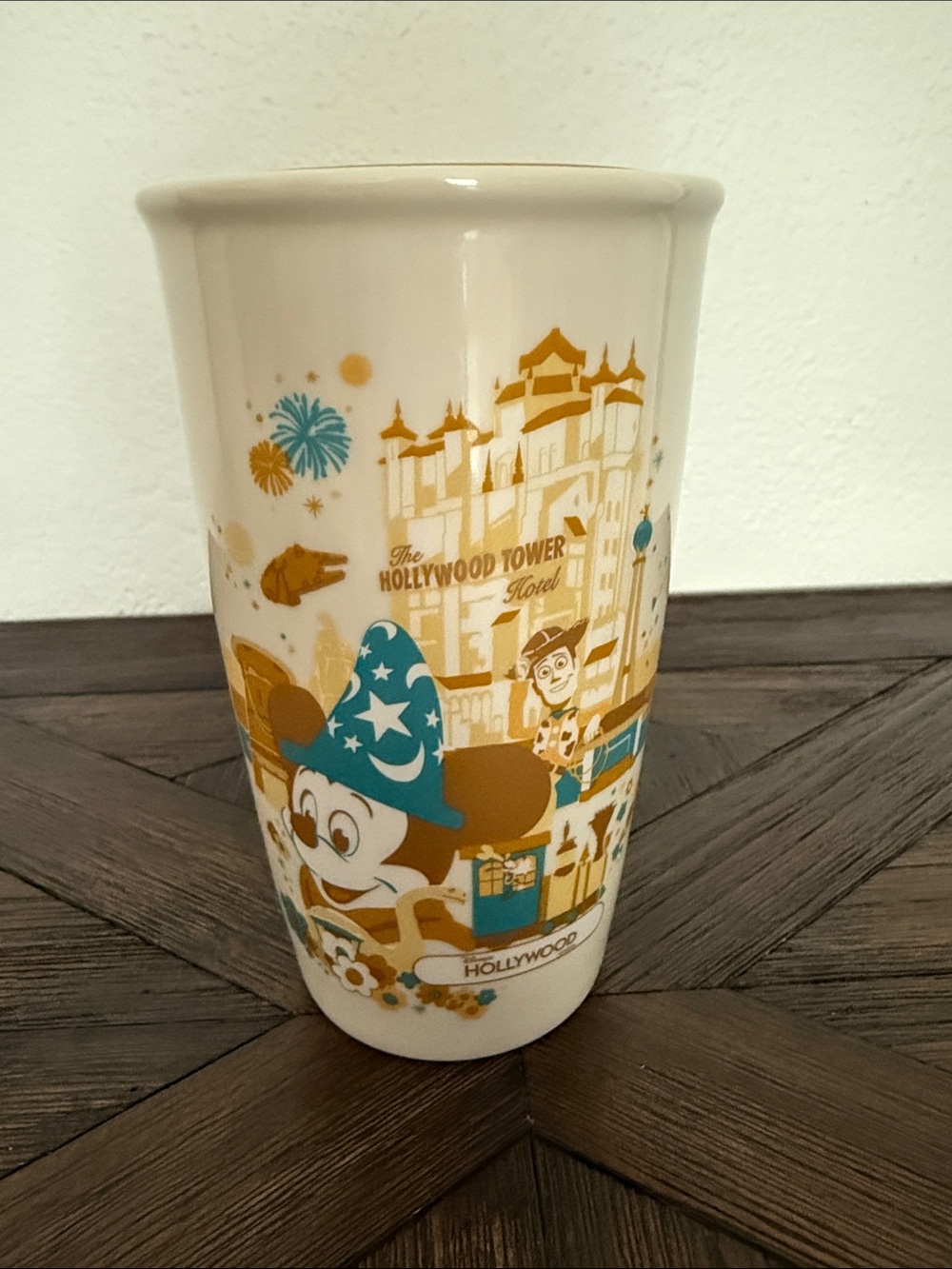 Disney Parks 50th Anniversary Hollywood Studios Starbucks Ceramic Tumbler New
